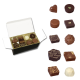 Sortiment af håndlavede chokolader